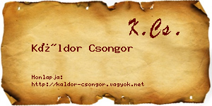 Káldor Csongor névjegykártya