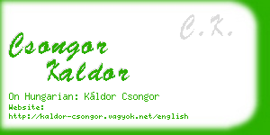 csongor kaldor business card